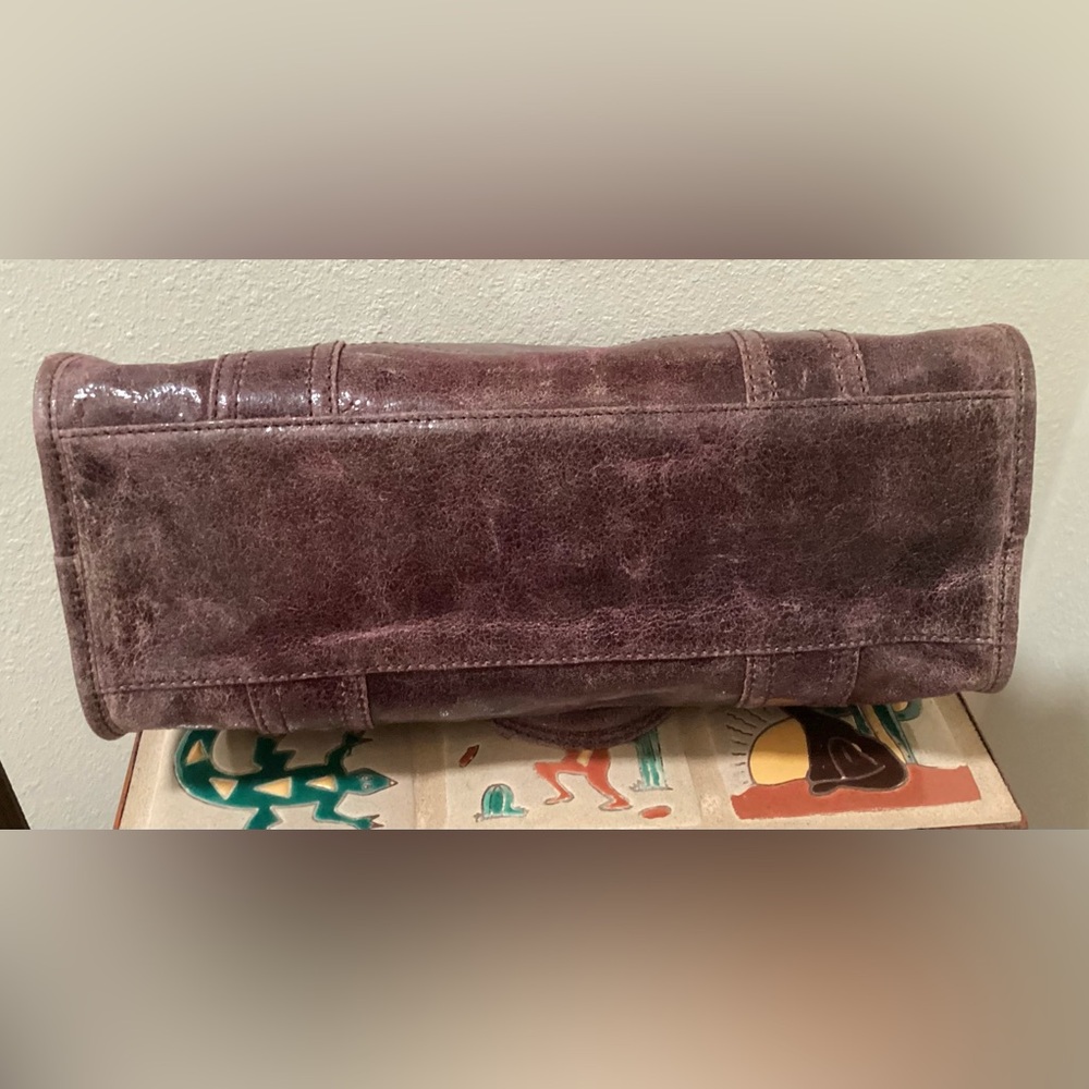 RARE Frye (Deborah) Studded Handbag with Wallet, Dusty Wine - Picture 8 of 16